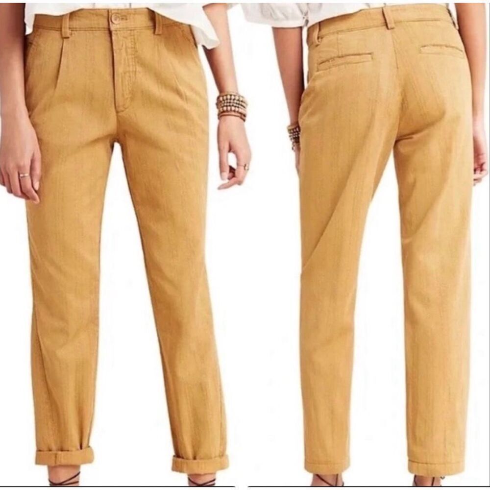 Anthropologie Scout Slim brown tan Pleated casual PANTS sz 26